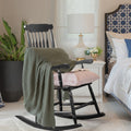 LuxePorch™ – Black Poplar Windsor Wood Rocking Chair (US Warehouse)