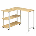 L-Shape 360° Rotating Computer PC Desk Corner Table