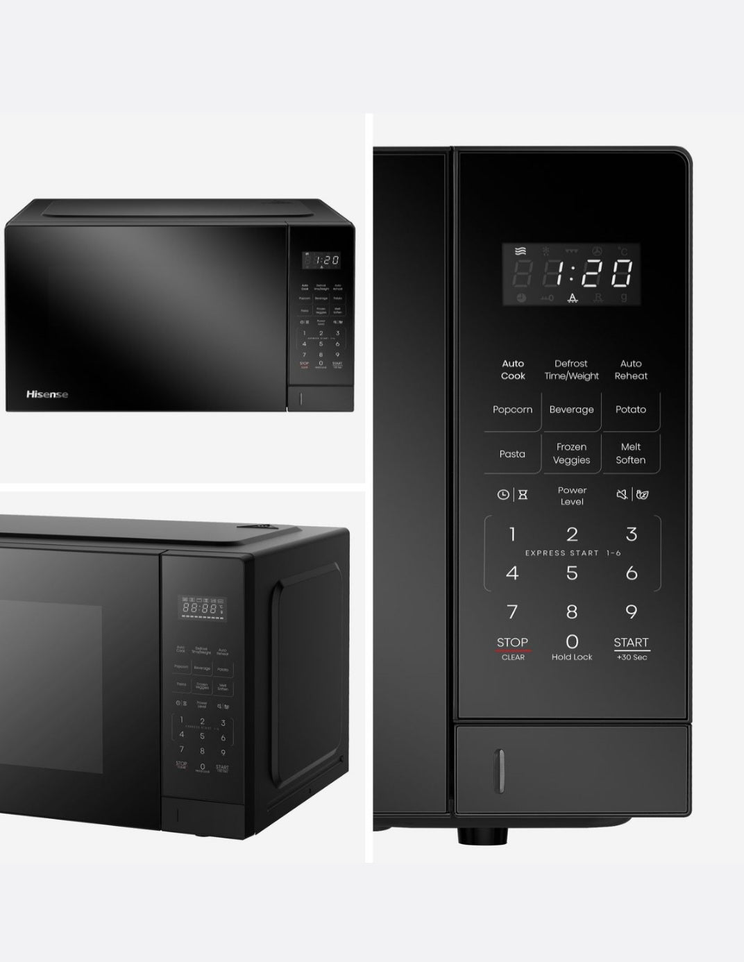 Hisense 45L 1000W Electronic Microwave Oven - Black