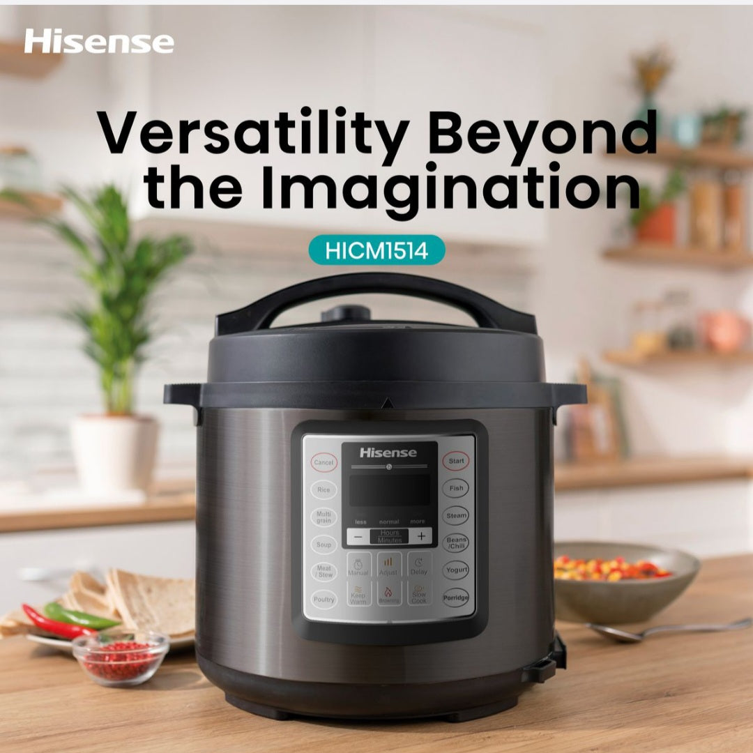 Hisense 6L 1000W Pressure Cooker with 6-in-1 Multi Cooking Functions