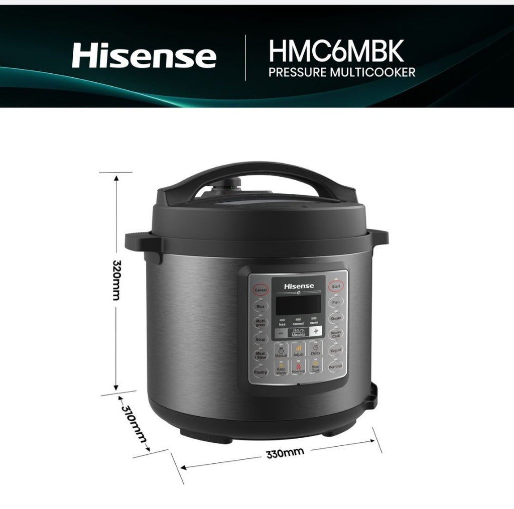 Hisense 6L 1000W Pressure Cooker with 6-in-1 Multi Cooking Functions