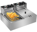 12L Electrical Fryer: Stainless Steel Double Basket for High-Volume Usage