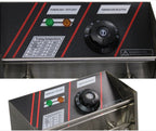 12L Electrical Fryer: Stainless Steel Double Basket for High-Volume Usage