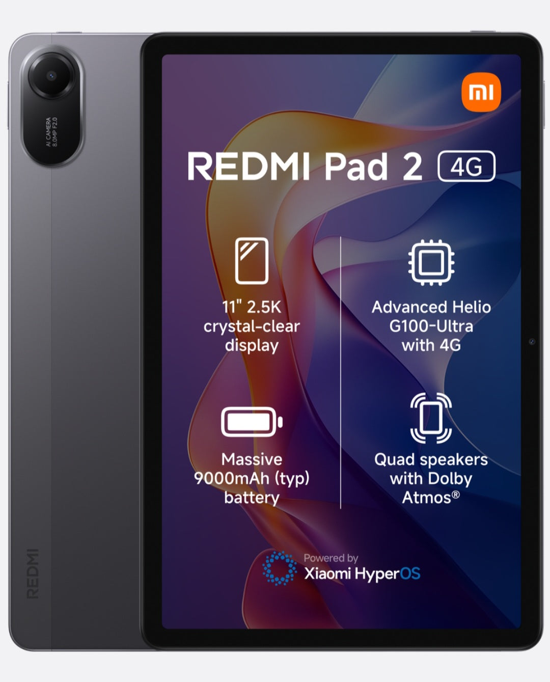Xiaomi Redmi Pad 2 4G 11" LTE Tablet - Graphite Grey (4GB RAM + 128GB)