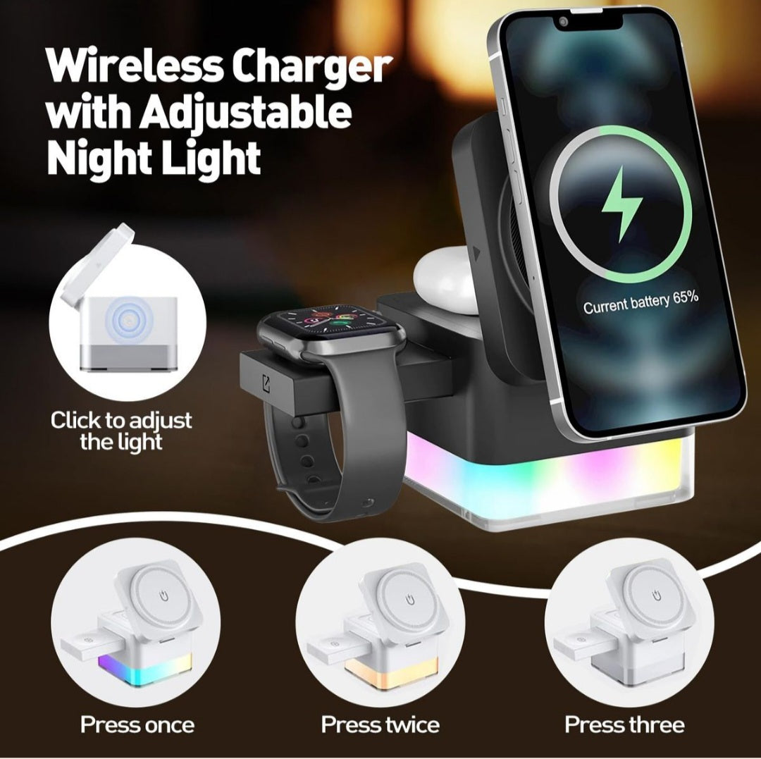 4-in-1 Apple Wireless Charging Station for iPhone, Watch & AirPods 15W