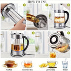 GC Borosilicate Glass 1.8L Electric Kettle with Tea Infuser &Blue LED Light