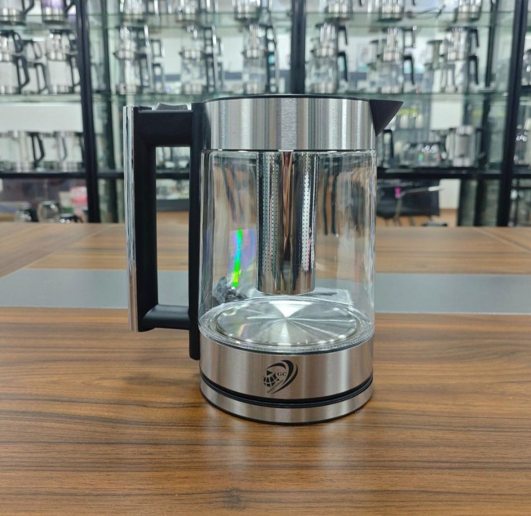 GC Borosilicate Glass 1.8L Electric Kettle with Tea Infuser &Blue LED Light