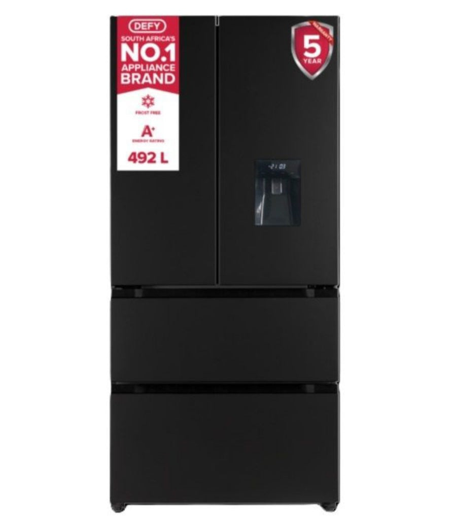 Defy DFF440 492L French Door Fridge with Water Dispense Onyx