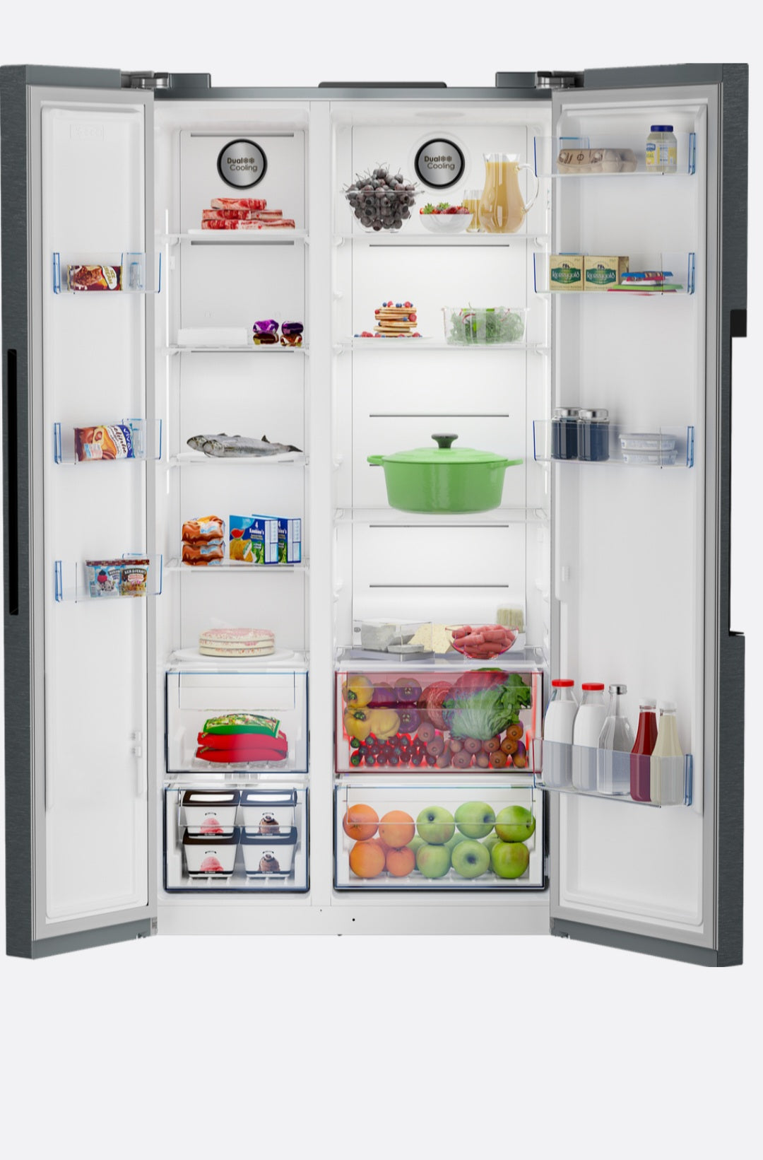 Defy 559L DFF636 Naturelight Technology Side by Side Fridge Freezer Dark