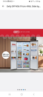 Defy 559L DFF636 Naturelight Technology Side by Side Fridge Freezer Dark