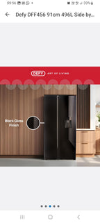 Defy 559L DFF636 Naturelight Technology Side by Side Fridge Freezer Dark