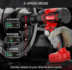 POINTEKX 1000NM Brushless Impact Wrench Cordless With 3.0Ah Battery