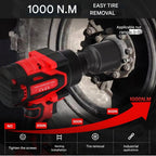 POINTEKX 1000NM Brushless Impact Wrench Cordless With 3.0Ah Battery