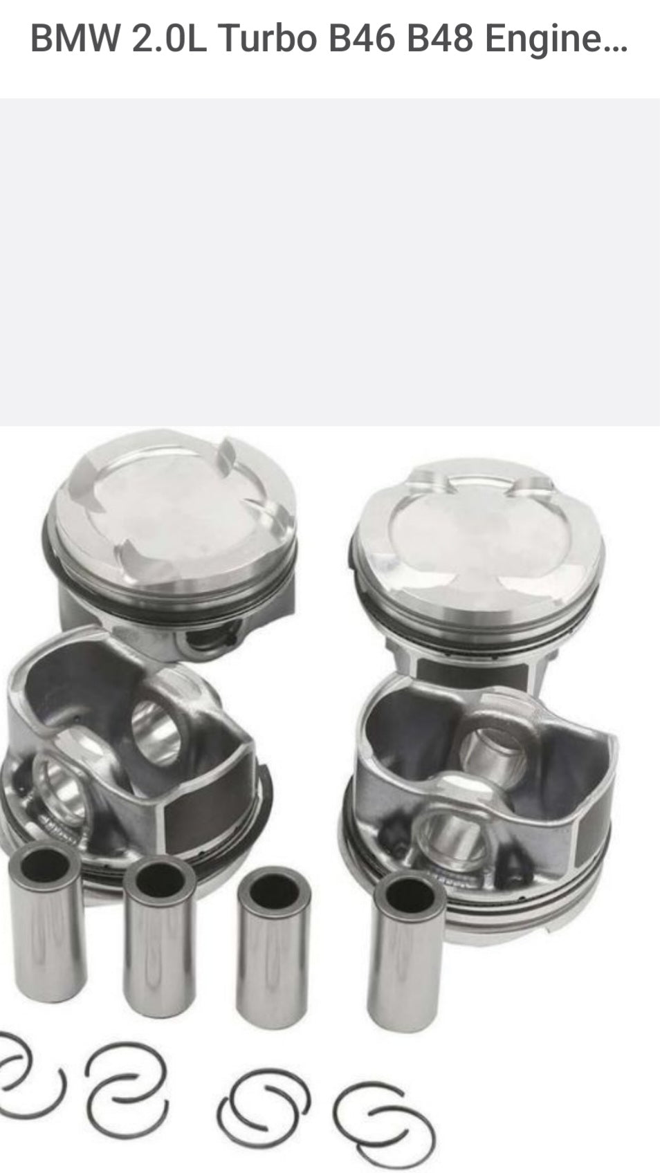BMW 2.0L Turbo B46 B48 Engine Pistons Rings Set (82mm) 15-20 - 11258623326