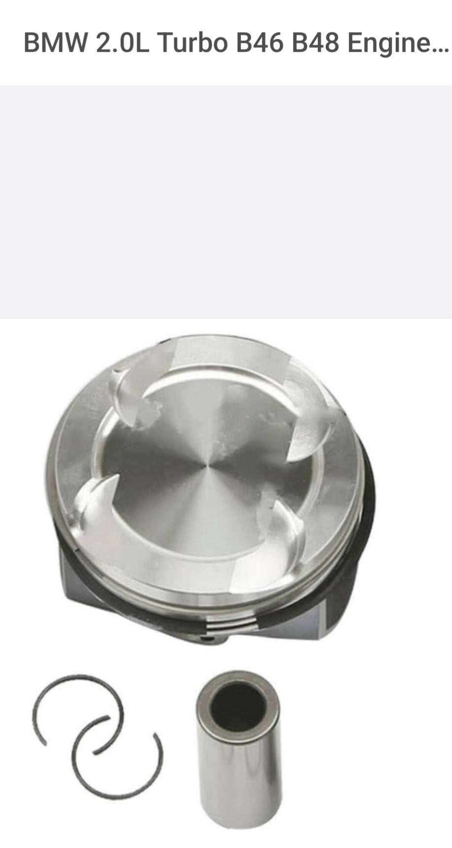 BMW 2.0L Turbo B46 B48 Engine Pistons Rings Set (82mm) 15-20 - 11258623326