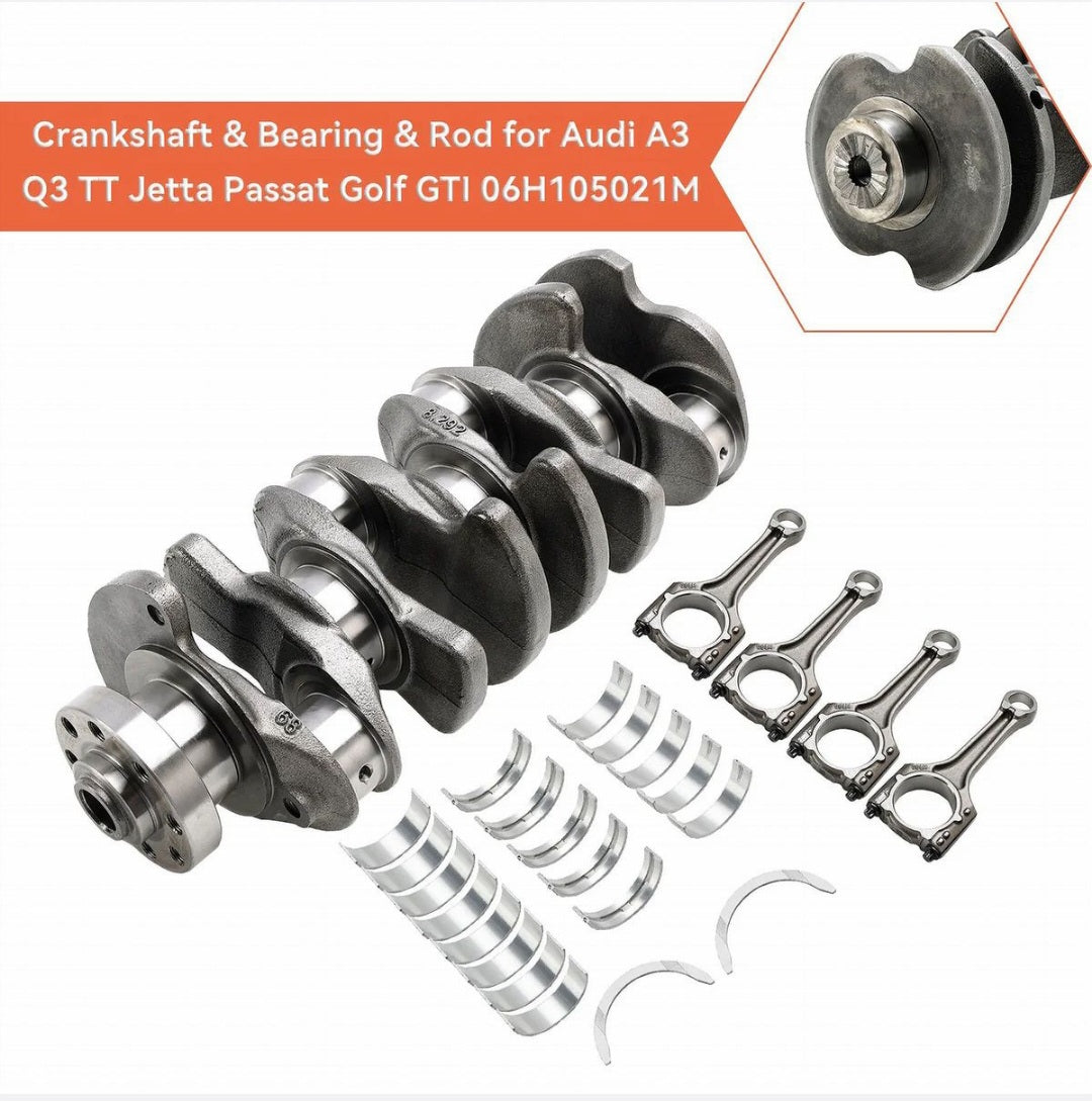 Crankshaft & Bearing & Rod for Audi A3 Q3 TT VW GTI 06H105021M EA888 Gen2