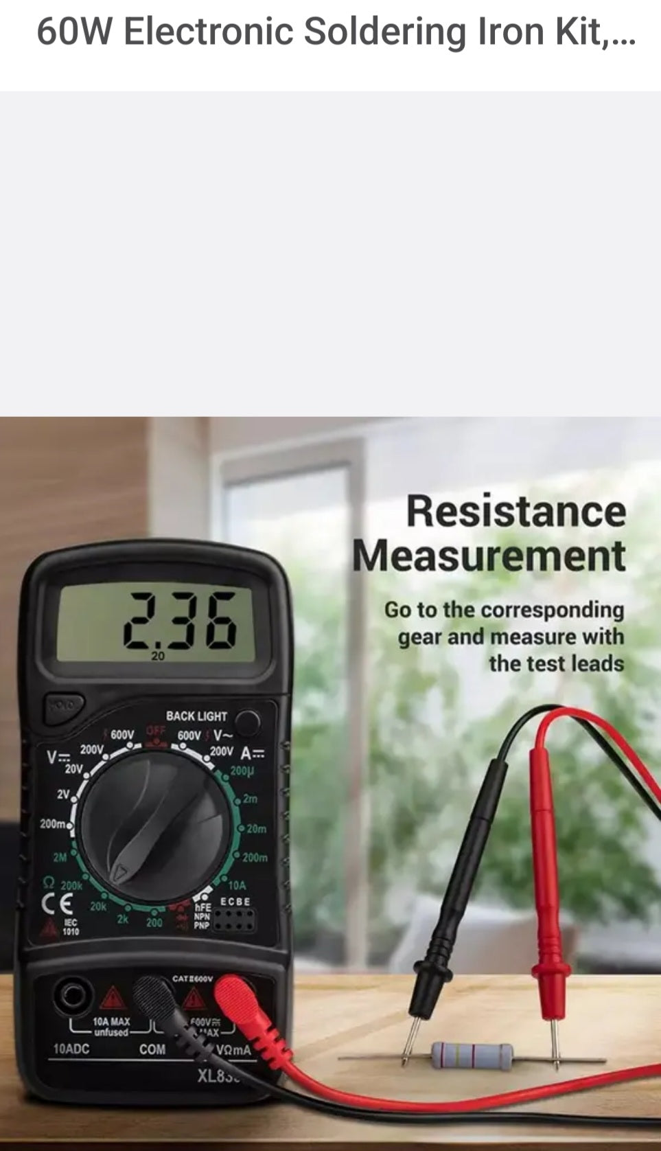 60W Electronic Soldering Iron Kit, Adjustable Temperature LCD Display