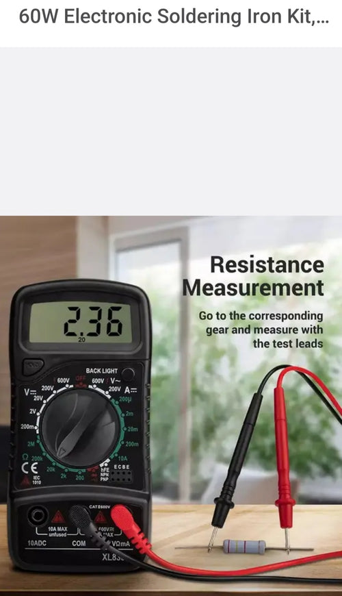 60W Electronic Soldering Iron Kit, Adjustable Temperature LCD Display