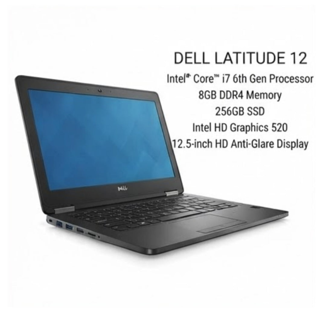 Dell Latitude E7270 Laptop - Intel Core i7, 8GB RAM, 256GB SSD (refurb)