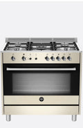 La Germania Rustica Full Gas Stove 5 Gas Burners Gas oven & Gas Grill Cream