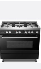 Hisense 90cm 5 Burner Gas/Electric Stove - Black