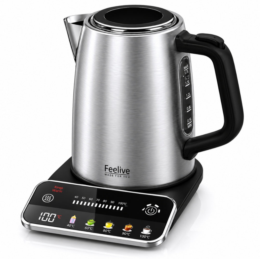 Feelive Smart Digital Stainless Steel Kettle 1.7L with Temperature Control