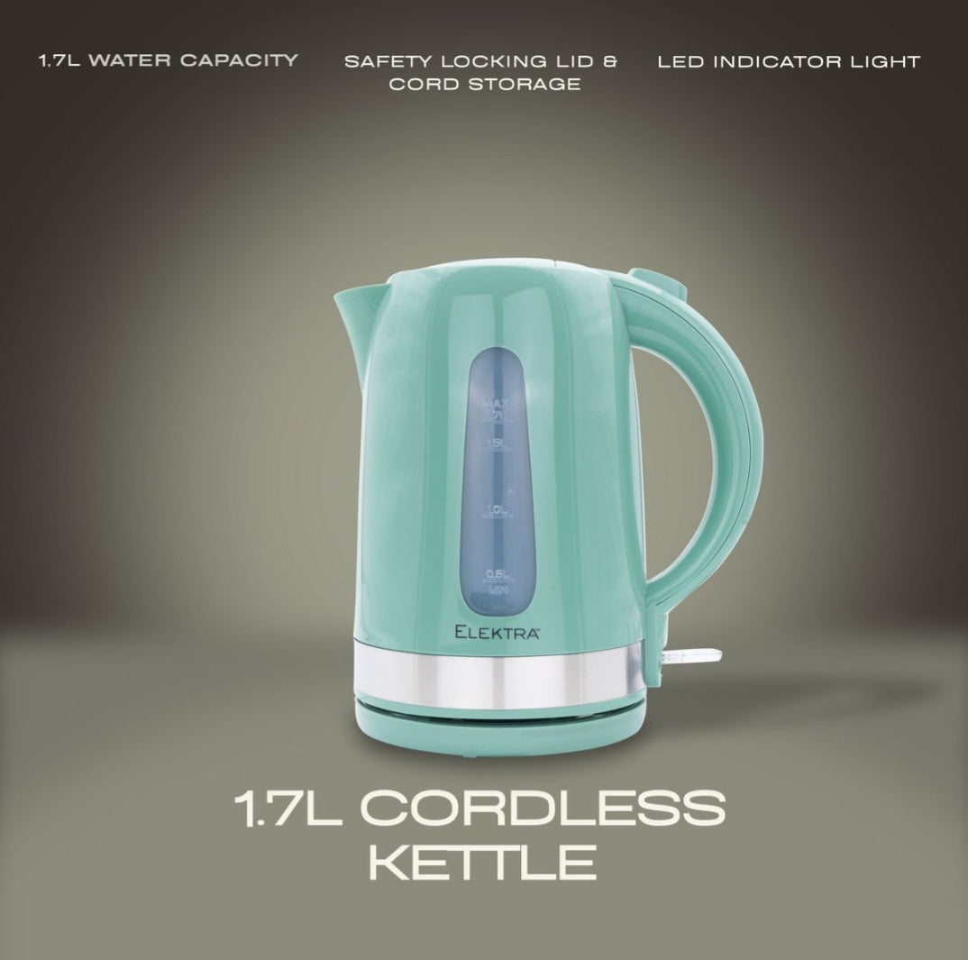 Elektra 1.7L Electric Kettle - Green & Silver