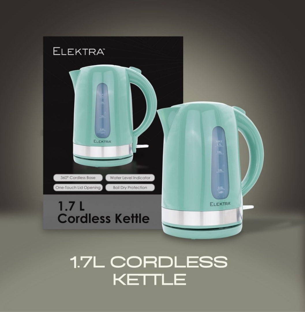 Elektra 1.7L Electric Kettle - Green & Silver
