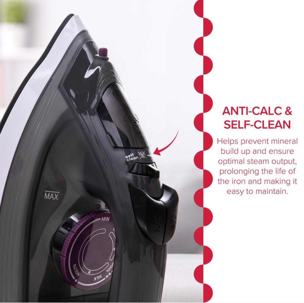 Defy 2200w Ceramic Non-Stick Steam Iron Black/Grey SI2322CX