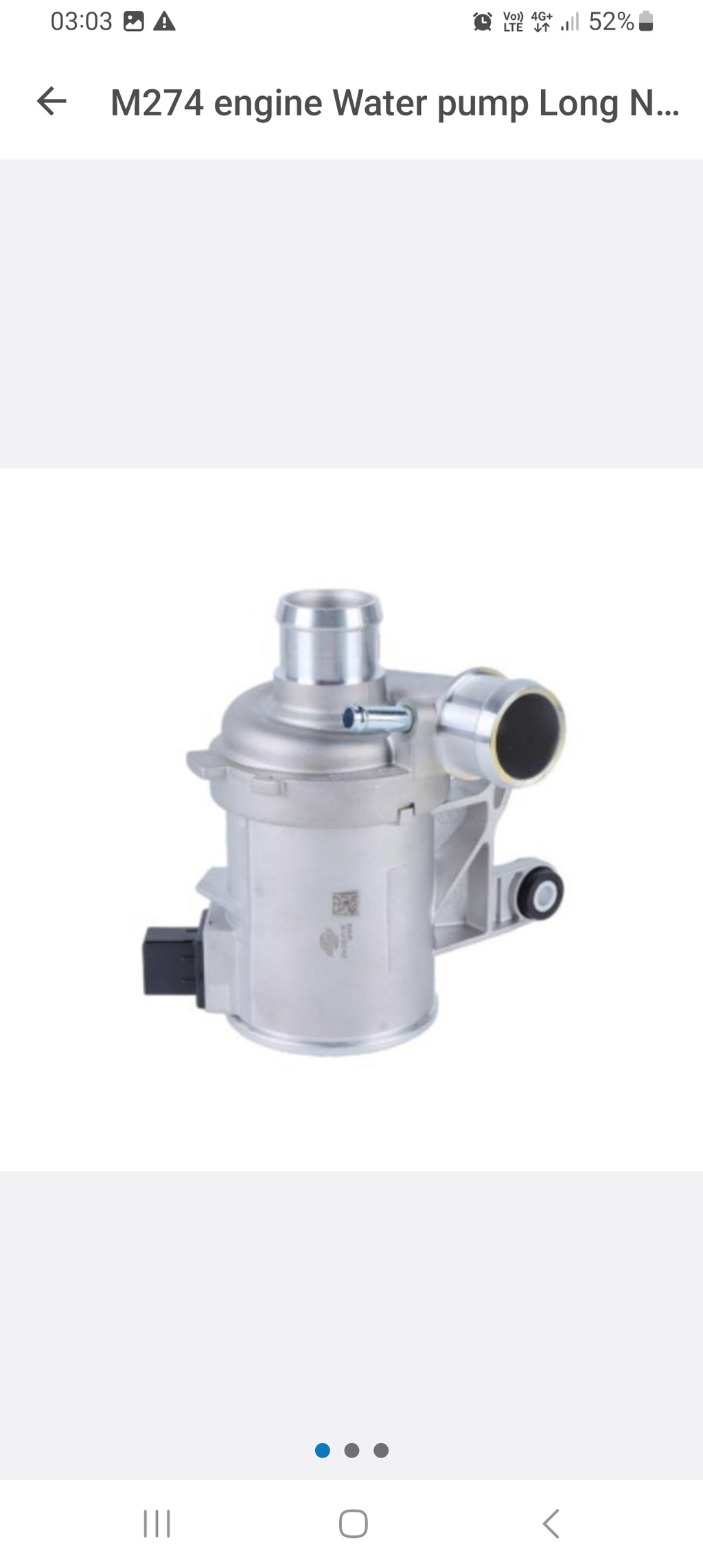 M274 engine Water pump Long Neck for Mercedes W205, W213, X253, R172