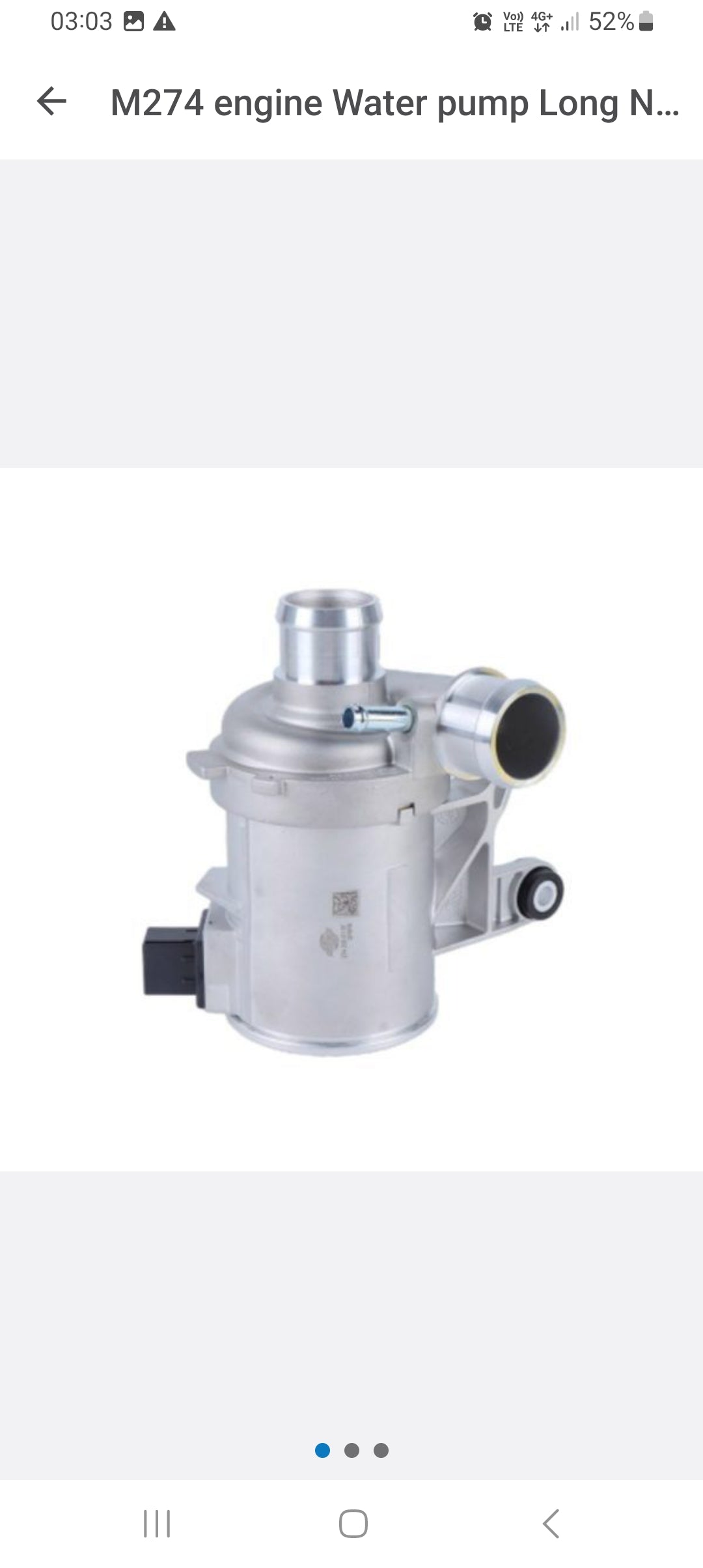 M274 engine Water pump Long Neck for Mercedes W205, W213, X253, R172