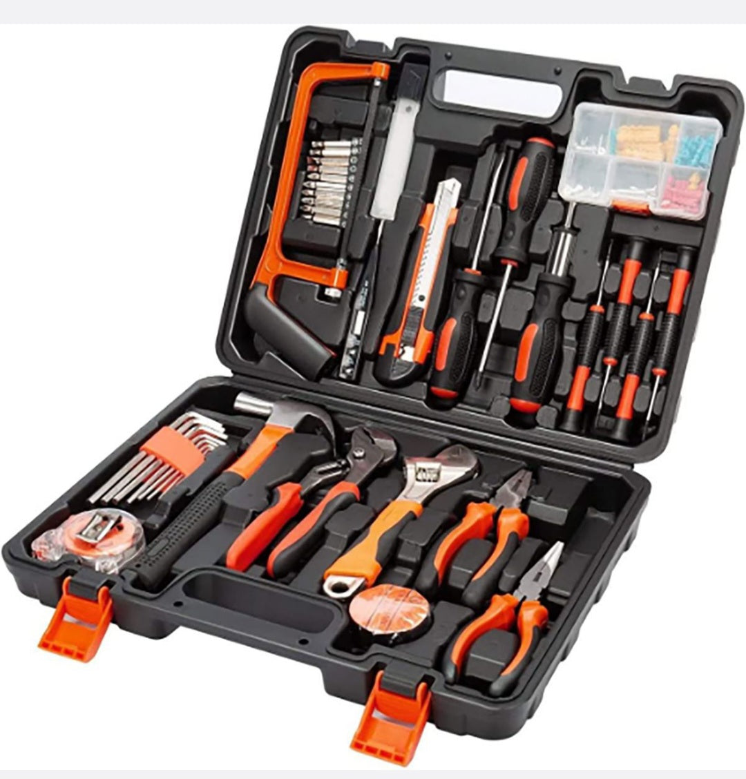 HXA 100 Pieces Universal Portable Hand Tool Set for Daily Household Repairs