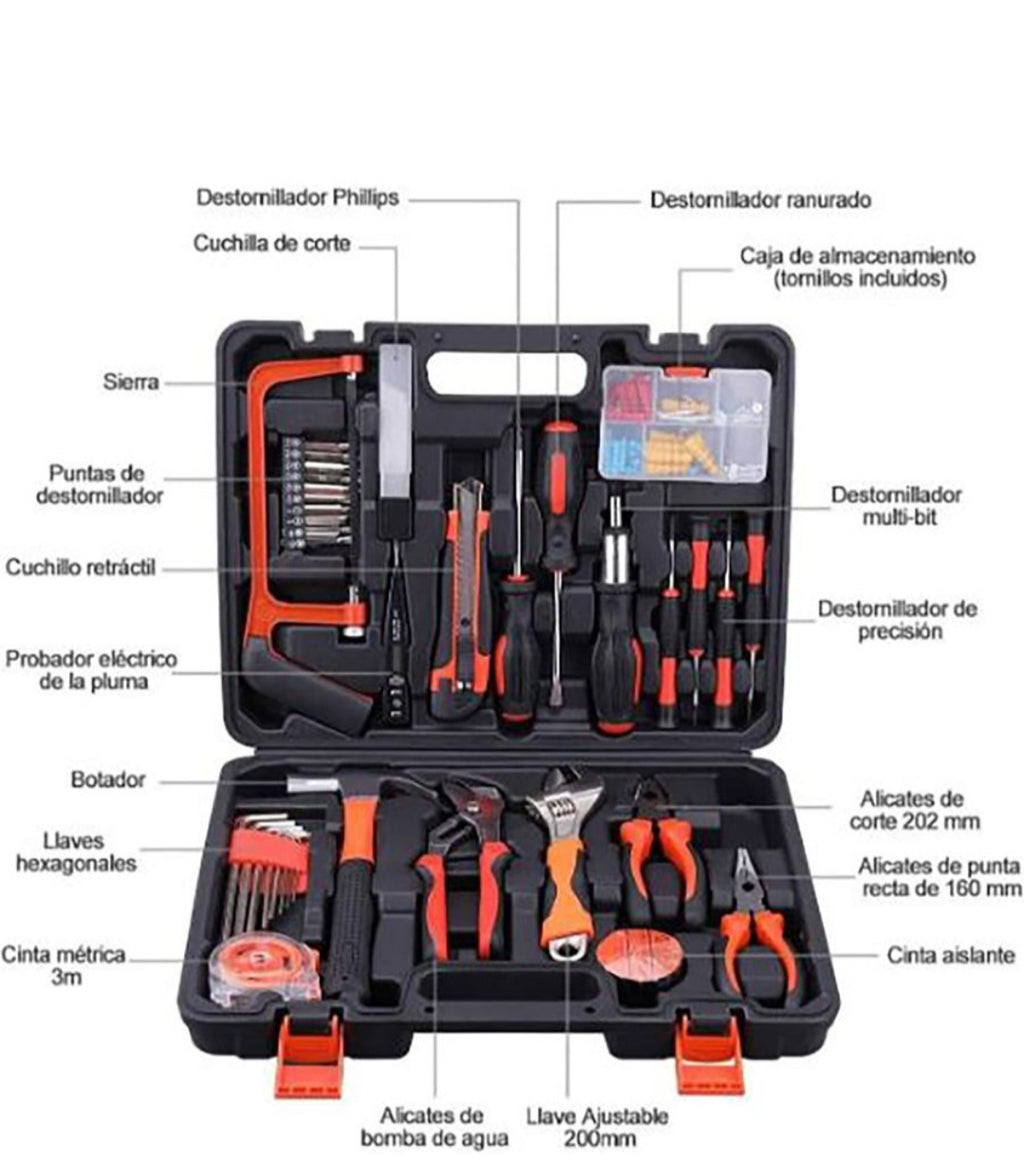 HXA 100 Pieces Universal Portable Hand Tool Set for Daily Household Repairs