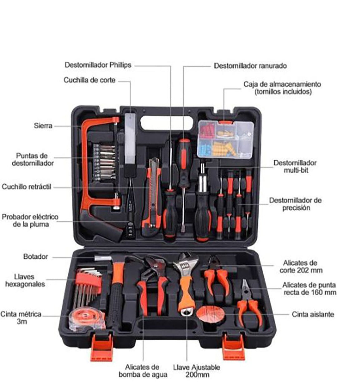 HXA 100 Pieces Universal Portable Hand Tool Set for Daily Household Repairs