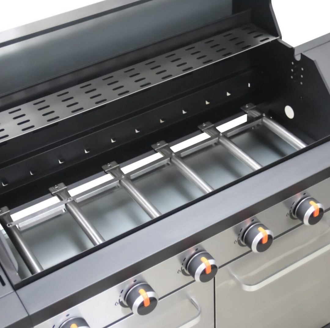 ALVA Sierra-6 Burner BBQ Gas Braai With Side Burner - Stainless Steel