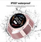 HAMASTON Smart Watch for Women Magnetic Stainless Steel Pink