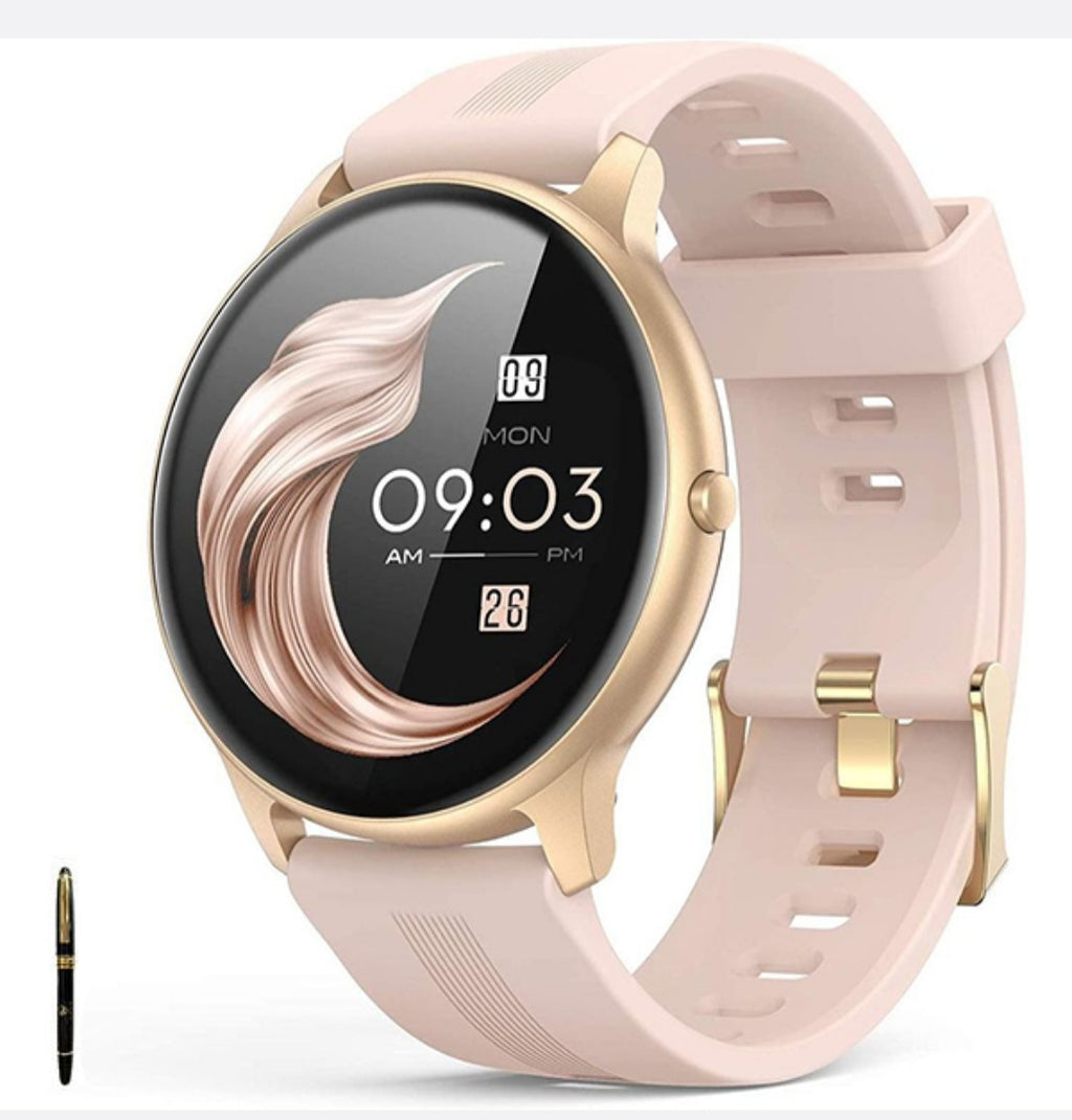 Aura Cortex - Smart Fitness Watch with Silicone Strap -Rose Gold & Aura Pen