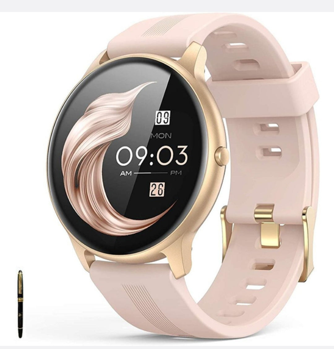 Aura Cortex - Smart Fitness Watch with Silicone Strap -Rose Gold & Aura Pen