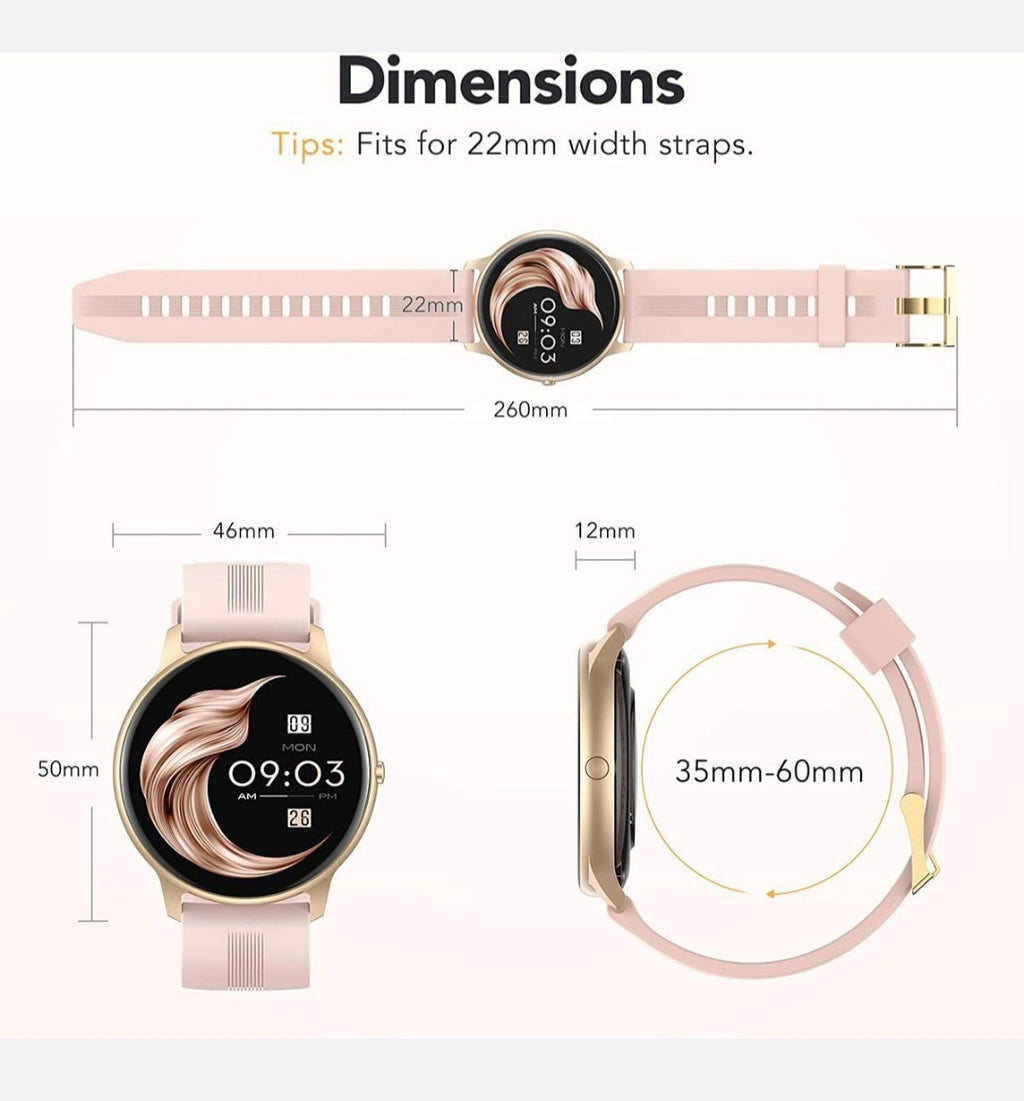 Aura Cortex - Smart Fitness Watch with Silicone Strap -Rose Gold & Aura Pen