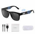 BezosMax Smart Glasses for Men & Women, Bluetooth Sunglasses with Speakers - Black