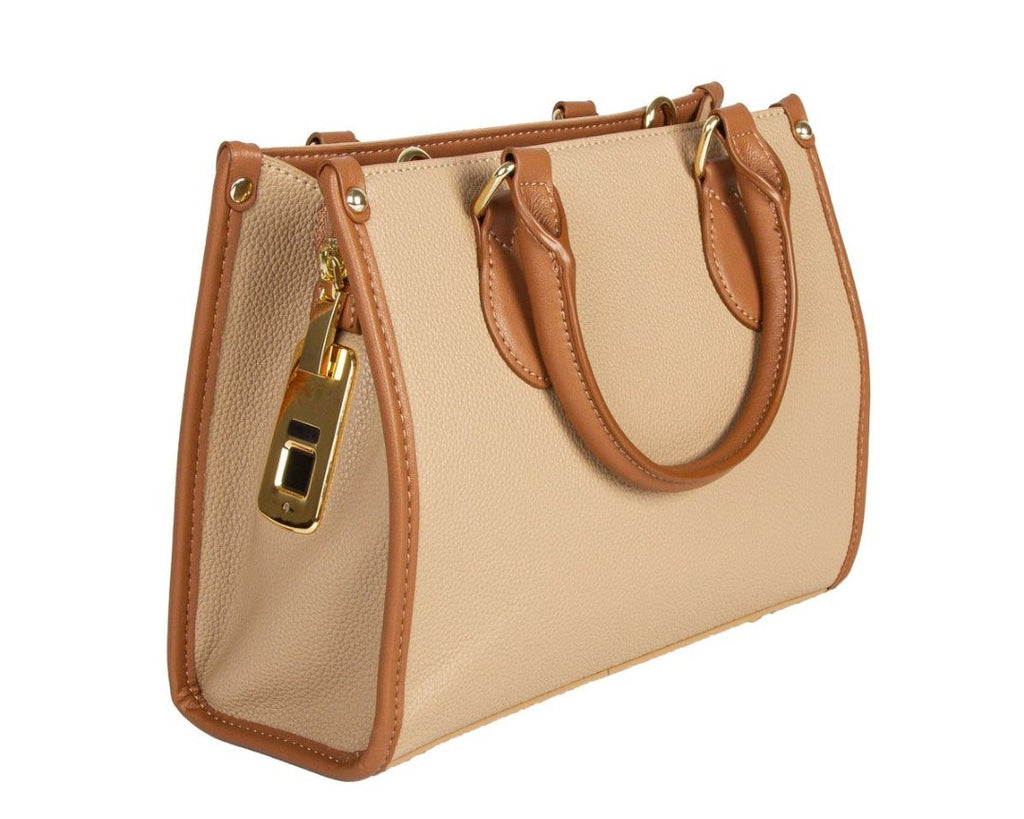 Purset Biometric Fingerprint Lock Handbag - Elegant Beige