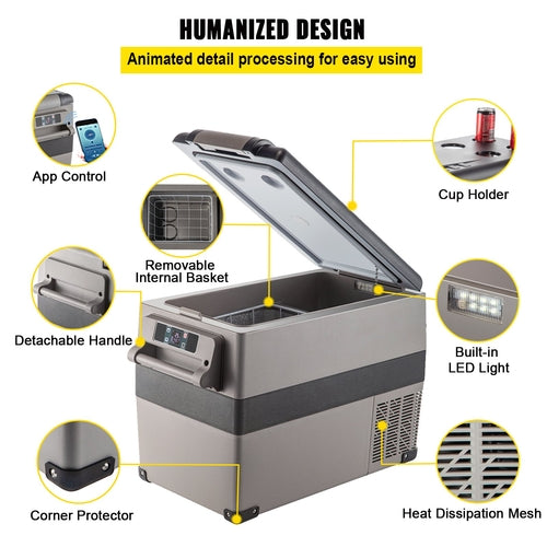 Portable Small Car Freezer 45L Mini Car Freezer Refrigerator 45W Car
