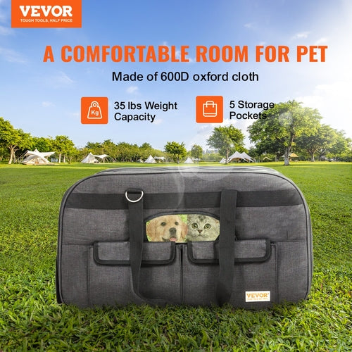 Cat Carrier with Wheels, Rolling Pet Carrier with Telescopic Handle