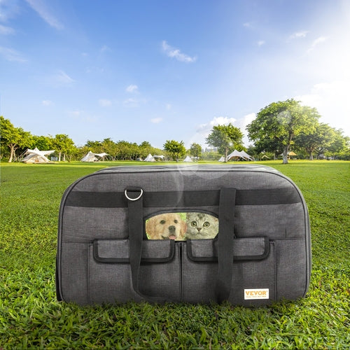 Cat Carrier with Wheels, Rolling Pet Carrier with Telescopic Handle