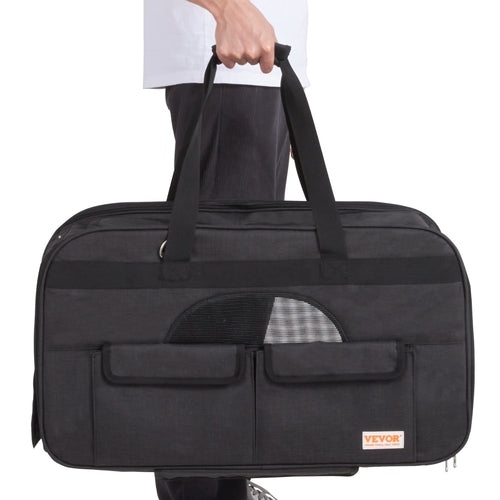 Cat Carrier with Wheels, Rolling Pet Carrier with Telescopic Handle