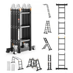 Multi-Purpose Folding Ladder, 7-in-1 Tall Extension Step Ladder, A