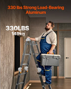 Multi-Purpose Folding Ladder, 7-in-1 Tall Extension Step Ladder, A