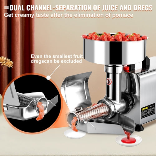 Electric Tomato Strainer 370W Tomato Milling Machine Stainless Steel