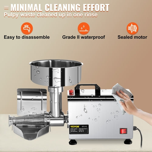 Electric Tomato Strainer 370W Tomato Milling Machine Stainless Steel