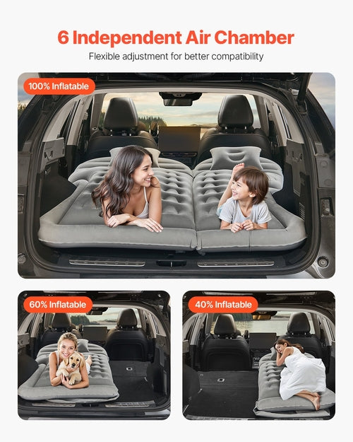 Car Air Mattress, Inflatable Car Camping Mattress, Flocking Thickened